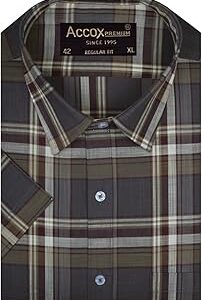 Men's Breathable Cotton Half Sleeves Checkered Regular Fit Shirt (O_GCR432)