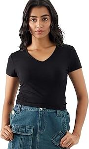 Polyviscose Women's Solid Regular Fit Short Sleeve Blouse