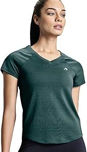 Gym T Shirt for Women V Neck Regular Tshirt for Women Quick Dry Active Wear T Shirts for Woman Dry Fit Polyester t Shirts for Women for Gym & Sports Wear Anti Odor Women T Shirt