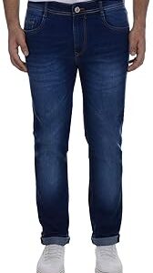 Men's Regular Fit Stylish Stretchable 34 Size Dark Blue Casusal Denim High Rise Jeans Pant for Men, JJ3-9