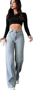 Jeans for Women || Straight Fit Jeans for Women High Waist || Loose Jeans for Women Stylish || Plus Size Jeans for Women || Boyfriend Jeans for Women || Stretchable Jeans for Women(B0DTKB98BG)