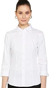 Womens Solid Cotton Blend Collared Neck Regular Fit Shirt