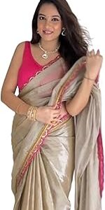 Women's Ready to Wear Jimichu Silk One Minute Readymade Traditional Designer Saree With Unstitched Blouse