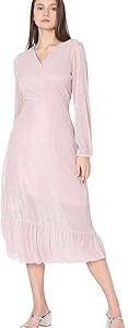 Striped Ruffled A-Line Midi Dress
