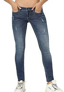 Women Blue Skinny Fit Low-Rise Low Distress Light Fade Jeans