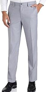 Men's Slim Fit Durapress Flat Front Trousers for Men | Superior Comfort | Auto-Flex Waist Band | Soft Touch