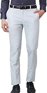 Men's Mid Rise Polyviscose Blend Structure Pattern Slim Fit Flat Front Formal Trouser