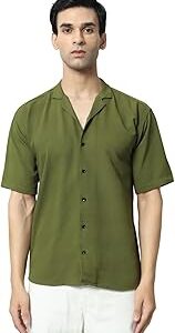 Men's Popcorn Spread Collar Half Sleeve Chevron Slim Fit Casual Shirt | Trendy Chevron Popcorn Shirts