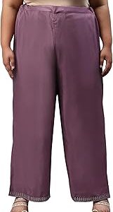 Women Mid Rise Shantung Strechable Parallel Pants | Shantung Parallel Pants | Regular Fit Trousers