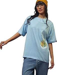 Official Harry Potter Merchandise Women's 100% Cotton Graphic Print Oversized Fit Round Neck T-Shirt