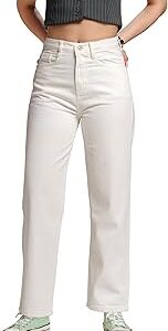 Women's Mid-Rise Paralle Wide Leg Baggy Loose Fit Denim Jeans Dn109