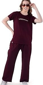 Women?s Printed Round Neck Print T-Shirt and Palazo Pant