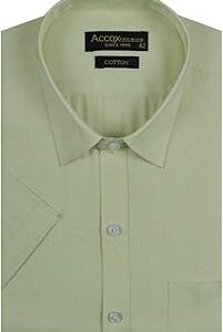 Men's Half Sleeves Regular Fit Cotton Formal Self Design Checkred Shirts(GCR38)
