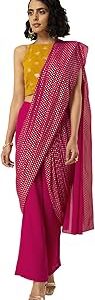 Women's Regular Pink Dhoti Pants with Attached Dupatta