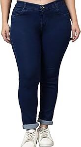 Women's Denim Stretchable Mid Rise Plus Size Jeans