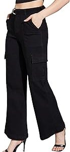 Women's Wide Leg High Rise Regular Stretchable Denim Jeans