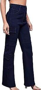 Women's Wide Leg High Rise Regular Length Stretchable Denim Jeans (Plus Size)