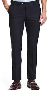 Men's Solid Dobby Formal Slim Fit Trousers