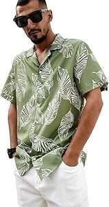 Men's Print Vibrant Printed Half Sleeve Loose Fit Casual Shirt in Cotton Blend ? Perfect for Beach Days, Everyday Comfort, and Effortless Style