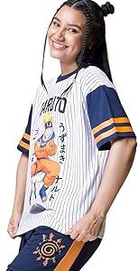 Official Naruto Merchandise Women's 100% Cotton Graphic Print Oversized Fit Round Neck T-Shirt