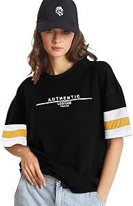 Men's Cottoblend Half Sleeve Printed Oversized Drop Shoulder T-Shirt (Black Color)