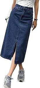 Women's High-Waist Flared Knee-Length Fashionable A-Line Denim Pencil Skirts