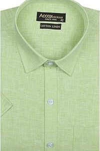 Men's Half Sleeves Formal Regular Fit Cotton Linen Shirt(GC308)