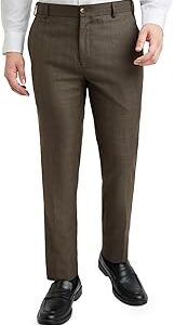 Slim Fit Polyester Blend Checks Pattern Flat Front Formal Trouser