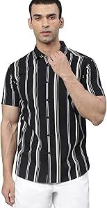 Men's Vertical Stripes Slim Fit Cotton Casual Shirt