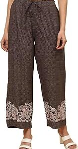 Women Brown Beige LIVA Palazzo