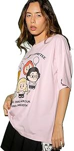 Official The Office Merchandise Women's 100% Cotton Graphic Print Oversized Fit Round Neck T-Shirt