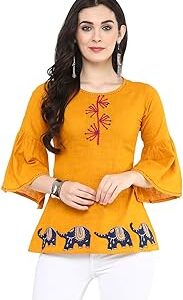Women's Cotton Patch Work Straight Top for Women
