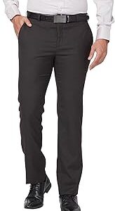 Men Slim Fit Checks Pattern Poly Viscose Blend Pleatless Formal Trouser