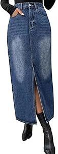 Women's High-Waist Flared Knee-Length Fashionable A-Line Denim Pencil Skirts