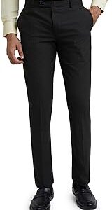 Regular Fit Poly Viscose Blend Checks Pattern Flat Front Formal Trouser