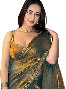 Women's Soft Zimmy Choo Fandy Silk Saree With Hand Work Lace Boarder & Comes With Unstitched Blouse Piece (Chhaava)