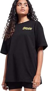 |Official Round Neck Scooby Doo: Jeebiesville Women and Girl Boyfriend T-Shirts|Half Sleeve Graphic Printed |80% Cotton 20% Polyester Black Color Boyfriend T-Shirts