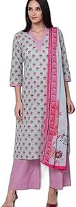 Women Sky Blue Straight Kurta Palazzo Suit Set