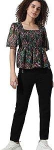 Floral Printed Flared Sleeve Empire Top