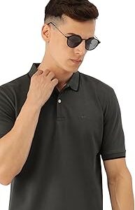 Men's Snug Fit Solid Polo T-Shirt with Coloured Collar Tipping| Cotton Rich| Premium Pique Weave