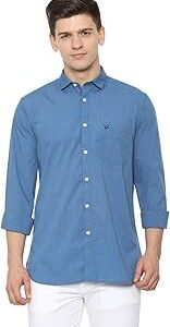 Mens Slim Collar Slub Casual Shirt