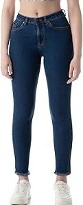 Women's Slim Fit Jeans - Mid-Rise| Stretchable | Enzyme Wash | Classic 5 Pocket Styling | Jeans for Women