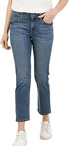 Women's Straight Fit Jeans - Mid-Rise | Cotton Blend | Stretchable Fabric | Classic 5 Pocket Styling