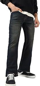 Men's Washed Bootcut Jeans Stretchable