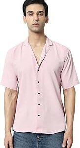 Men's Popcorn Spread Collar Half Sleeve Chevron Slim Fit Casual Shirt | Trendy Chevron Popcorn Shirts