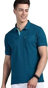 Men's Half Sleeve Soild Casual Regular Fit T-Shirt With Chest Pocket | Polo Tshirt For Men