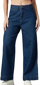 Wide Leg Women Jeans (AKCB 1445_Blue_36)