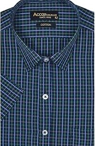 Men's Half Sleeves Formal Regular Fit Cotton Check Shirt(Multi,GC122)
