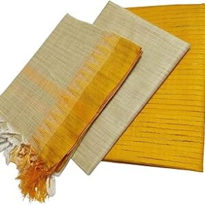 Jute Silk Unstitched Suit Set for Women with Dupatta | Jute Silk Salwar Suit Dress Material for Women & Girls Top - 2.5 M, Bottom - 2.50 M & Dupatta - 2.5 M