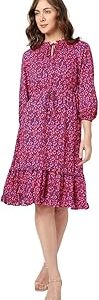 Women's Knee Length Viscose A-Line Dress
